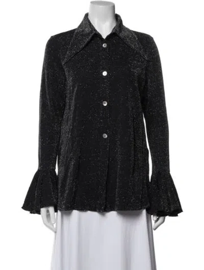 Pre-owned Sleeper Long Sleeve Blouse In Blue