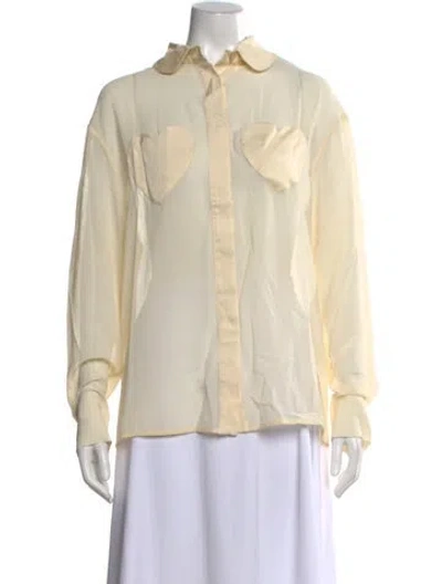 Pre-owned Sleeper Long Sleeve Blouse In Neutral