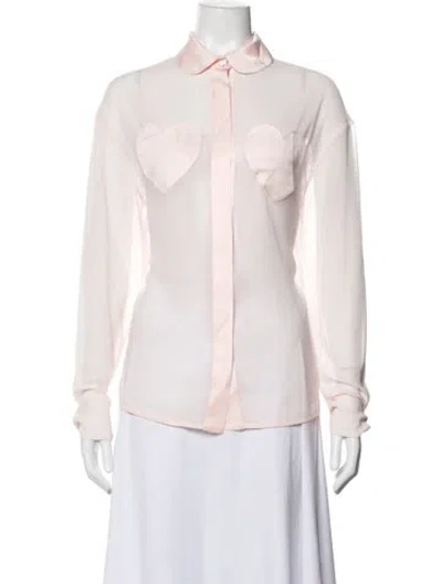 Pre-owned Sleeper Long Sleeve Blouse In Pink