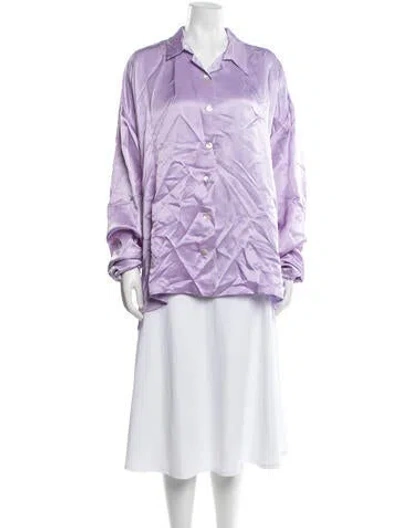 Pre-owned Sleeper Long Sleeve Blouse In Purple