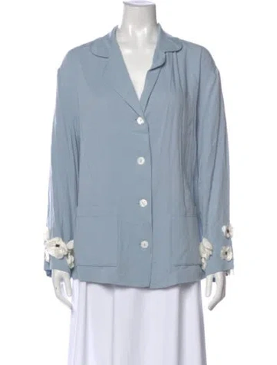 Pre-owned Sleeper Long Sleeve Blouse W/ Tags In Blue