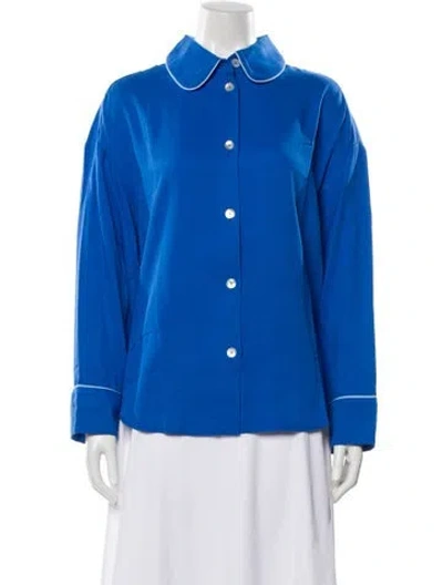 Pre-owned Sleeper Long Sleeve Blouse W/ Tags In Blue