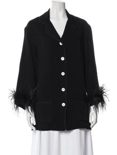 Pre-owned Sleeper Long Sleeve Button-up Top In Black