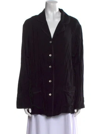 Pre-owned Sleeper Long Sleeve Button-up Top In Black