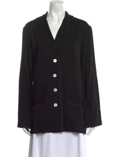 Pre-owned Sleeper Long Sleeve Button-up Top In Black