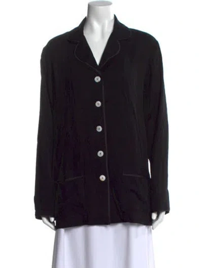 Pre-owned Sleeper Long Sleeve Button-up Top In Black