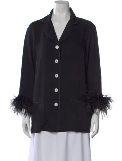 Pre-owned Sleeper Long Sleeve Button-up Top In Black