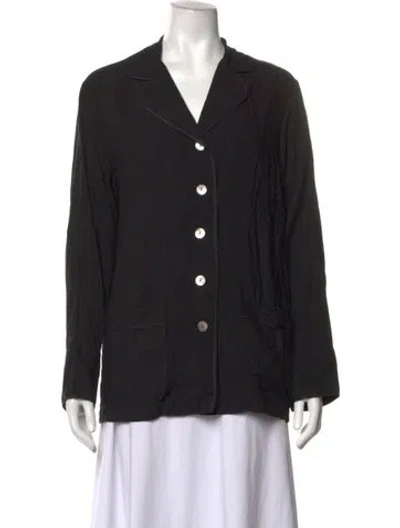 Pre-owned Sleeper Long Sleeve Button-up Top In Black