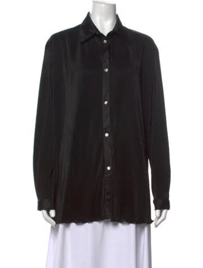 Pre-owned Sleeper Long Sleeve Button-up Top In Black
