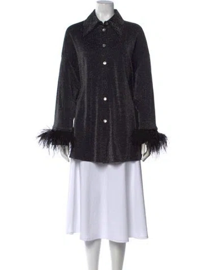 Pre-owned Sleeper Long Sleeve Button-up Top In Black