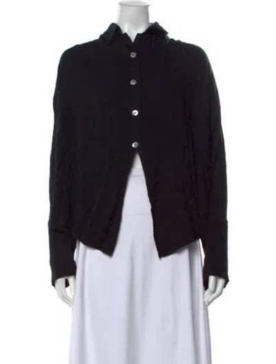 Pre-owned Sleeper Long Sleeve Button-up Top In Black