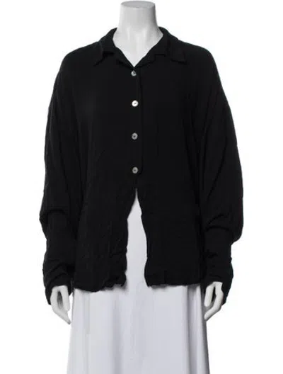Pre-owned Sleeper Long Sleeve Button-up Top In Black