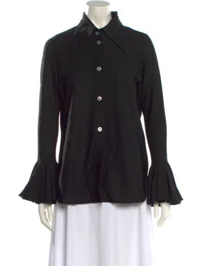 Pre-owned Sleeper Long Sleeve Button-up Top In Multi