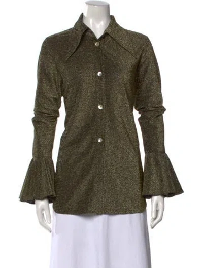 Pre-owned Sleeper Long Sleeve Button-up Top In Multi