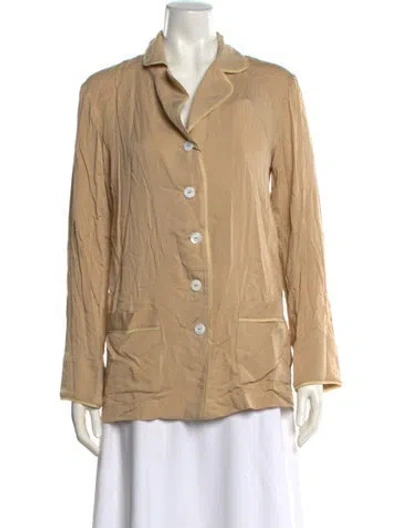 Pre-owned Sleeper Long Sleeve Button-up Top In Neutral