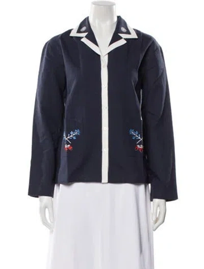 Pre-owned Sleeper Long Sleeve Button-up Top W/ Tags In Blue