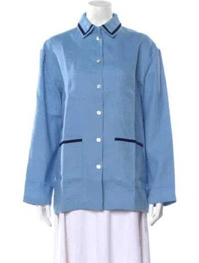 Pre-owned Sleeper Long Sleeve Top In Blue