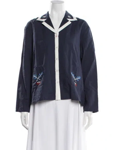 Pre-owned Sleeper Long Sleeve Top In Blue