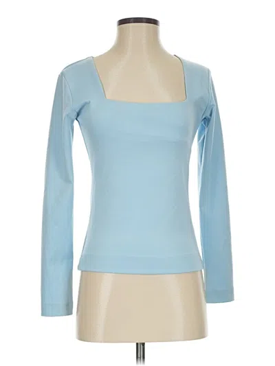 Pre-owned Sleeper Long Sleeve Top Blue Square Neckline Tops