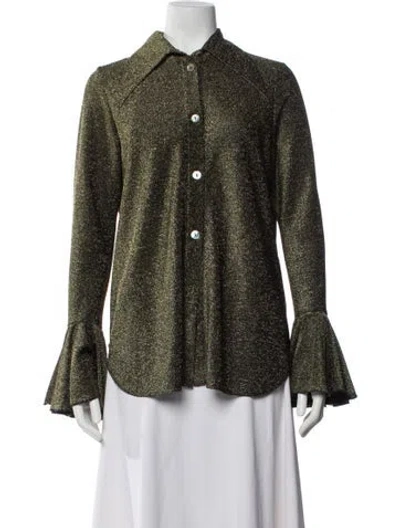 Pre-owned Sleeper Long Sleeve Top In Gold