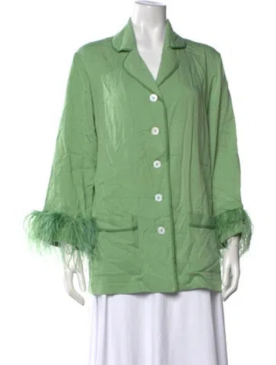 Pre-owned Sleeper Long Sleeve Top In Green