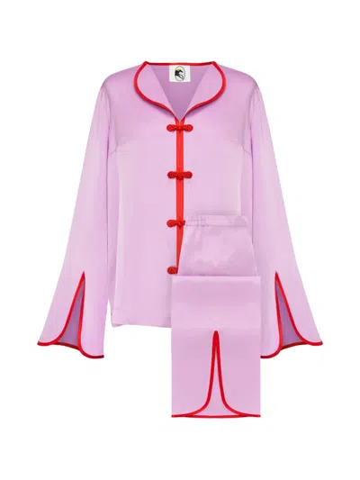 Sleeper Louis Chinoiserie Pajamas In Purple