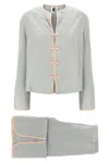 Sleeper 'buttoned Slit Hem Pajama Set' In Gray