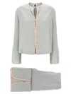 Sleeper 'buttoned Slit Hem Pajama Set' In Gray