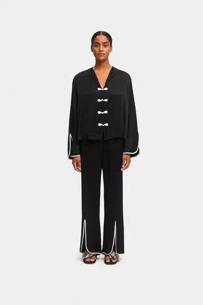 Sleeper Louis Pajama Set With Pants In Black