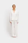 Sleeper Louis Pajama Set With Pants In White In White
