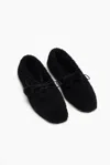 Sleeper Lulu Shearling Slippers In Black In Black