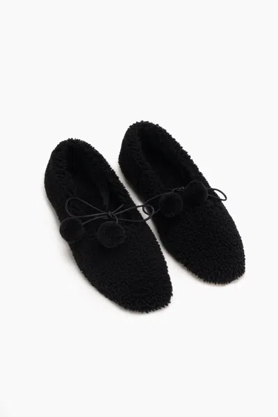Sleeper Lulu Shearling Slippers In Black