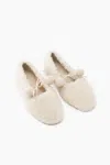 Sleeper Lulu Shearling Slippers In Cream In Neutral