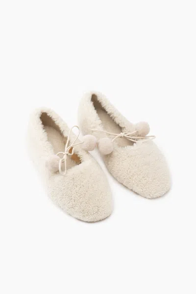 Sleeper Lulu Shearling Slippers In Cream In Neutral