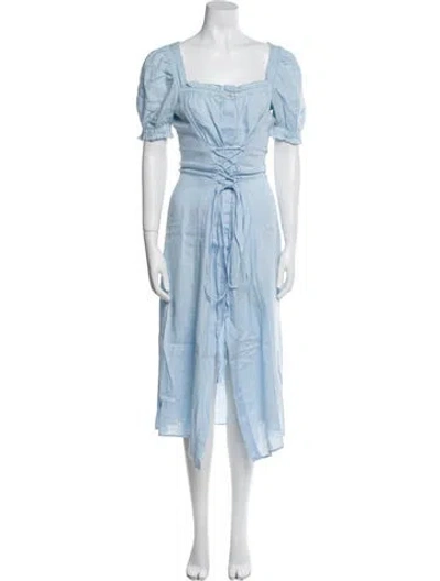 Pre-owned Sleeper Marquise Long Dress In Blue