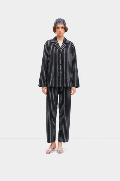 Sleeper Milky Way Sparkling Cotton Pajama Set In Black
