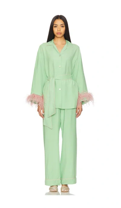 Sleeper Miss Cat Belted Set With Detachable Feathers In Mint