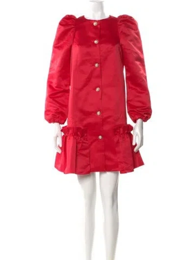 Pre-owned Sleeper Mock Neck Mini Dress In Red