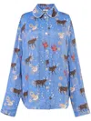 Sleeper Mystic-print Shirt In Blue