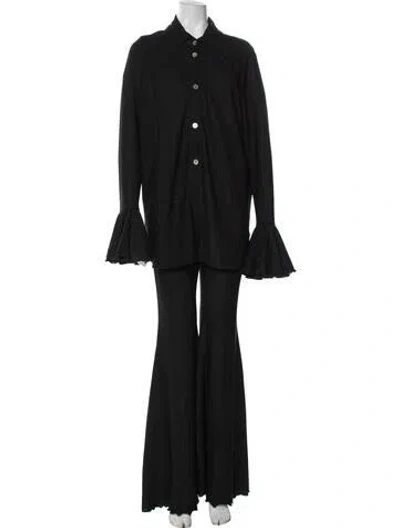 Pre-owned Sleeper Nylon Glitter Accents Pant Set In Black