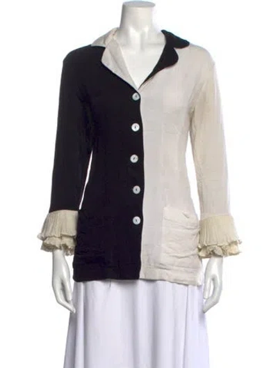 Pre-owned Sleeper Nylon Long Sleeve Blouse In Black