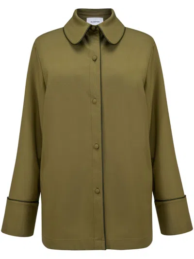 Sleeper Off Duty Long-sleeve Shirt In Green