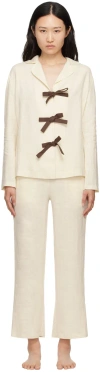 Sleeper Off-white 'the Bow' Pyjama Set In Milk