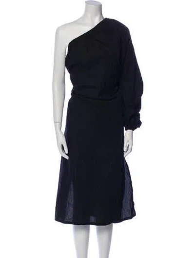 Pre-owned Sleeper One-shoulder Midi Length Dress W/ Tags In Blue