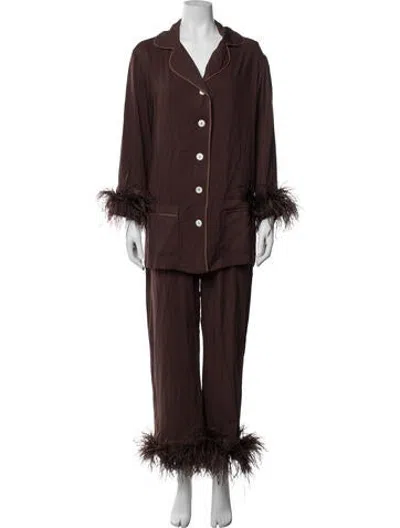 Pre-owned Sleeper Pant Set In Brown