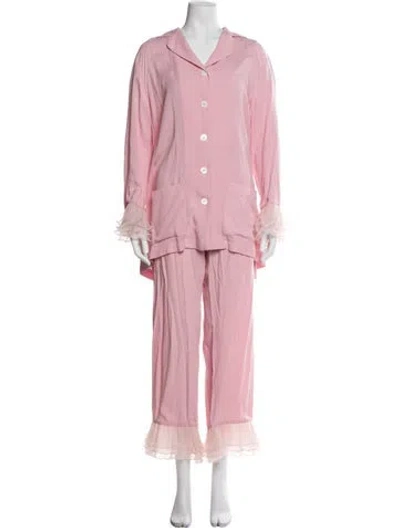 Pre-owned Sleeper Pant Set In Pink