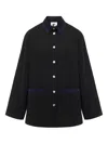Sleeper Paros Linen Unisex Pajama Shirt In Black In Black