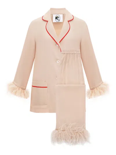 Sleeper Party Detachable-feathers Pajama In Blue