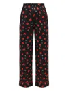 Sleeper Pastelle Oversized Pants In Poppies Print In Black