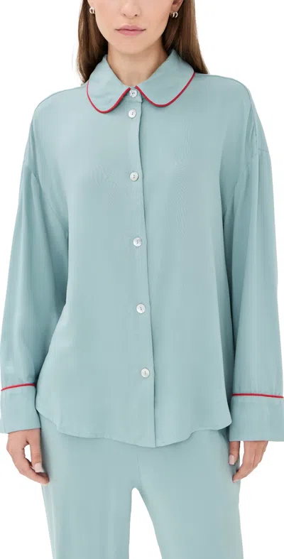 Sleeper Pastelle Oversized Shirt In Dove Blue In Black